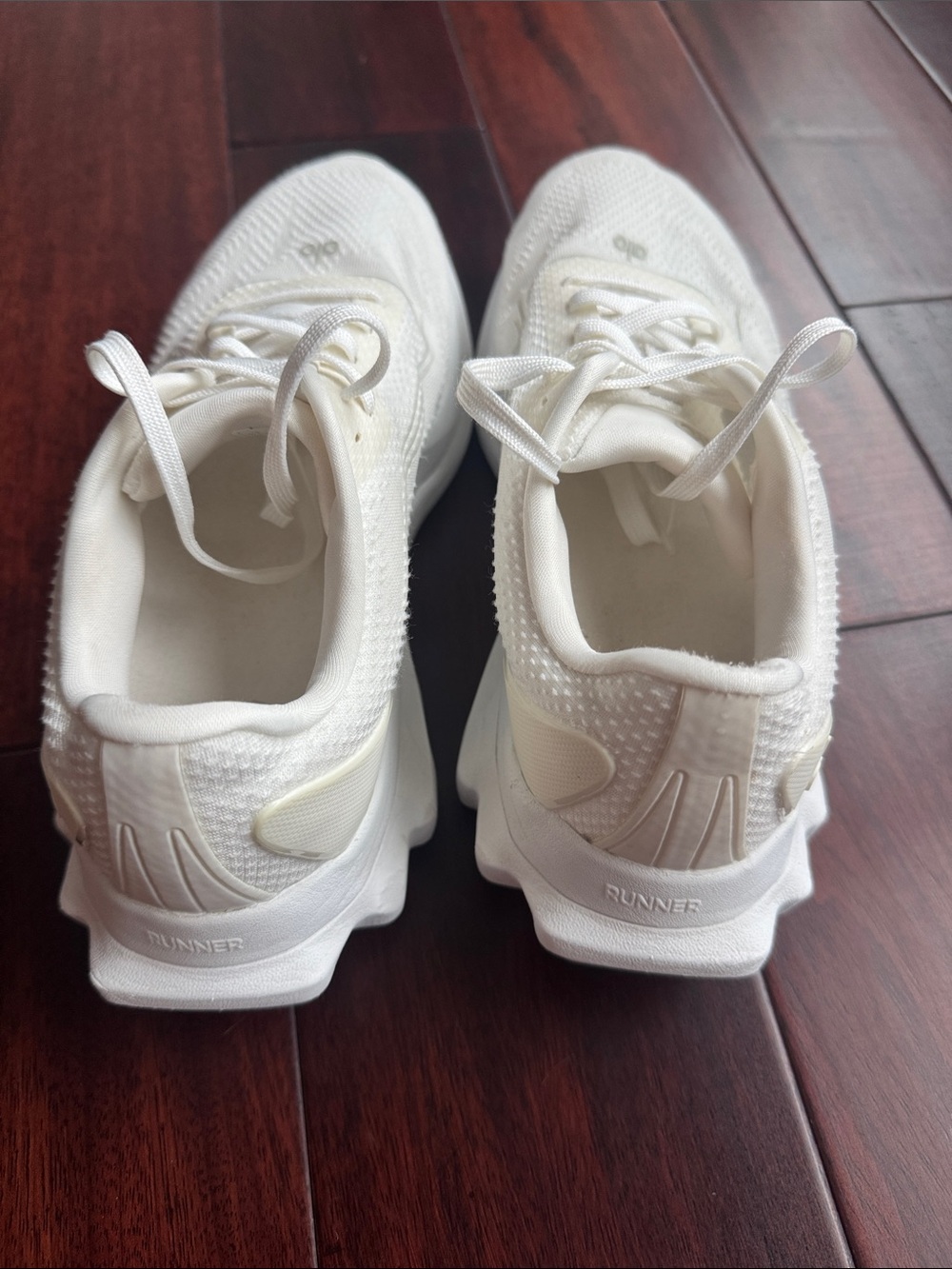 ALO Yoga White Knit Lace-Up Sneakers - Picture 3 of 4